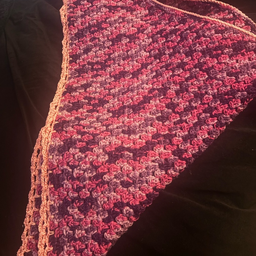 Vibrant Crochet Shawl in Pink and Purple or breast feeding cover